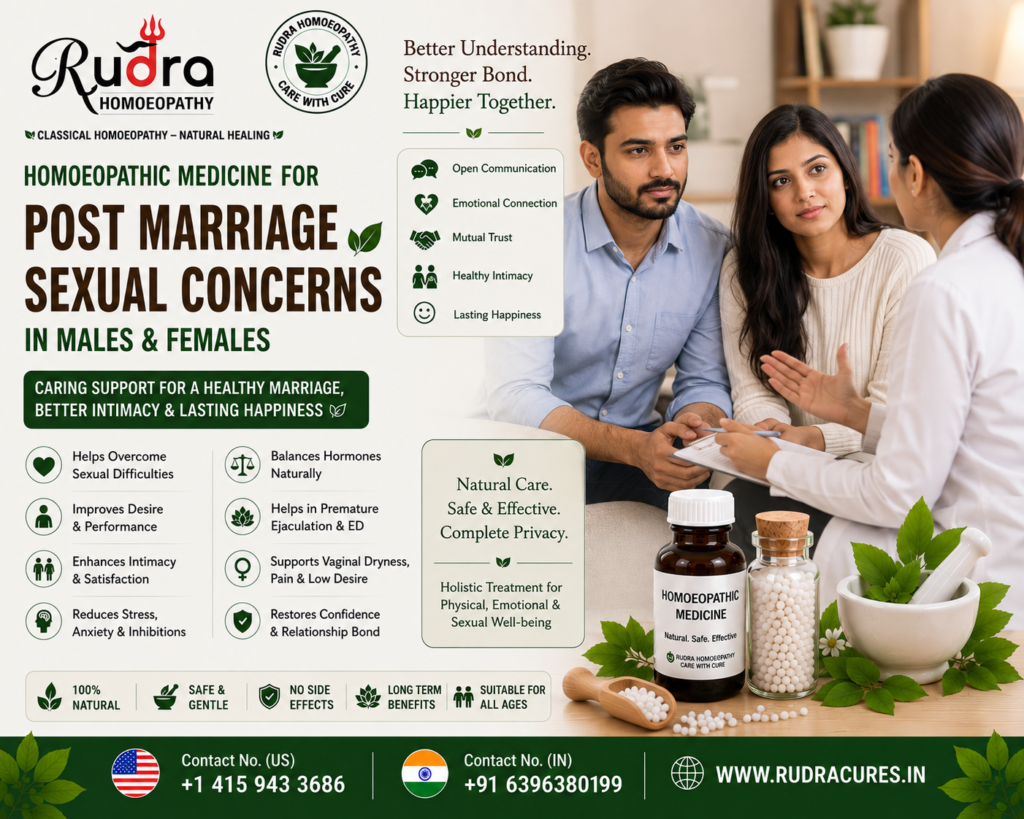 Homeopathic remedies for honeymoon cystitis, psychogenic erectile failure, vaginismus, intimate performance anxiety, and marital health