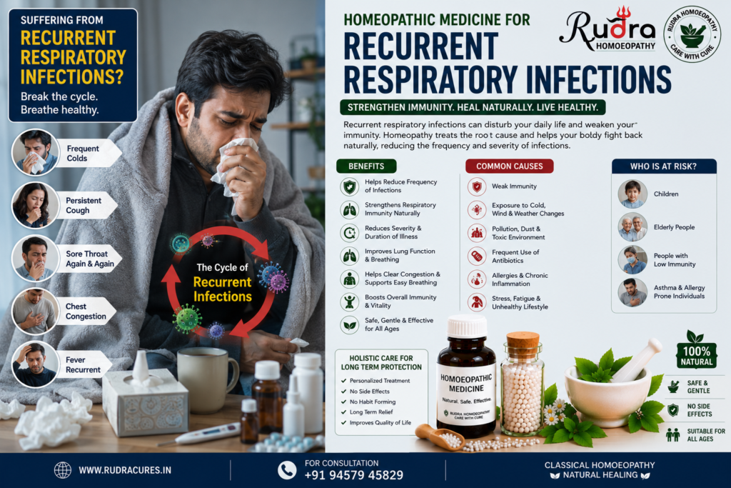 Homeopathic remedies for repeated cough and cold, upper respiratory infections, allergic rhinitis, tonsillitis, and immunity building