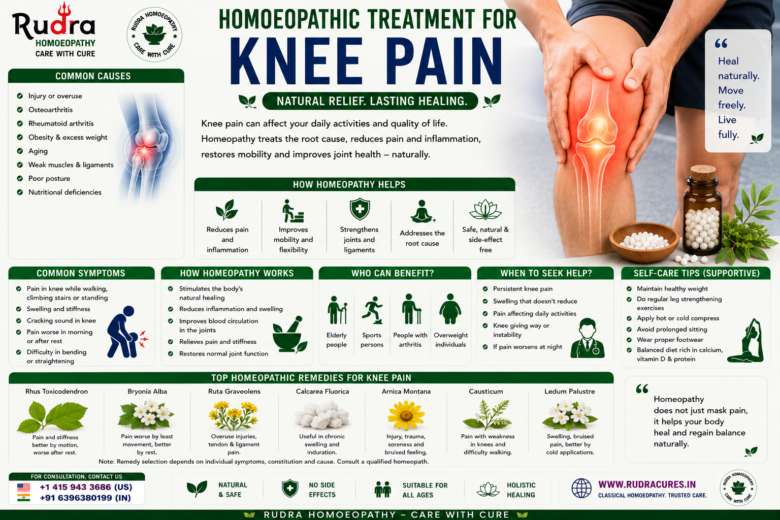 Homeopathic remedies for osteoarthritis knee pain, synovial fluid regeneration, rhus tox, and bryonia alba