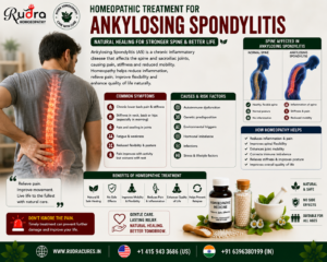 Homeopathic remedies for ankylosing spondylitis, HLA-B27 back pain, morning stiffness, bamboo spine prevention, and chest expansion