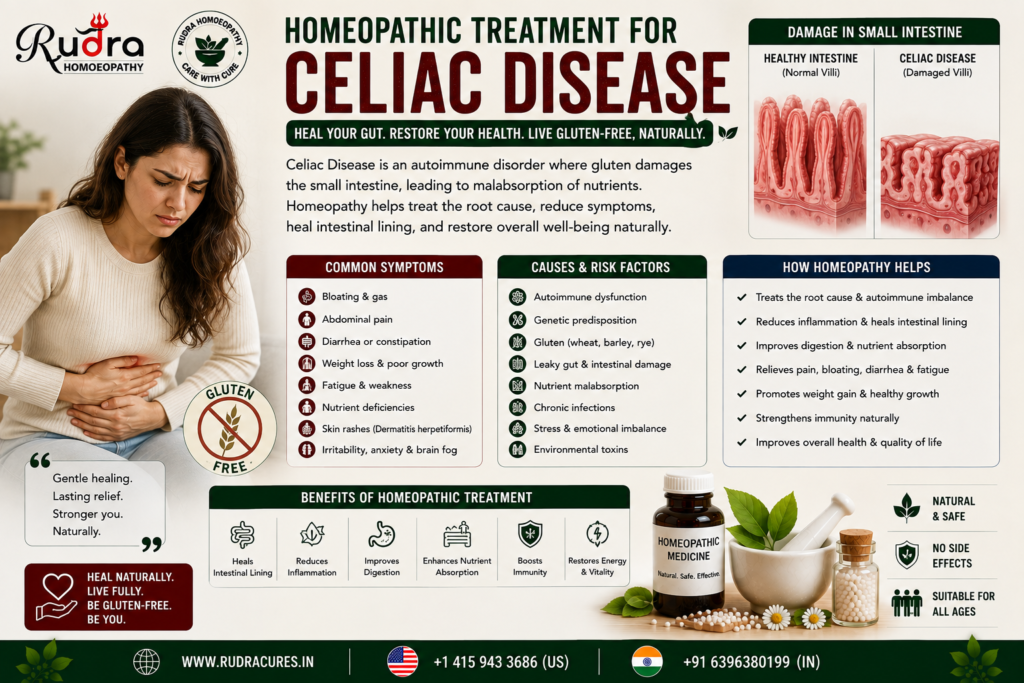 Homeopathic remedies for celiac disease, gluten intolerance, villous atrophy, malabsorption, anti tTG antibodies, and gut healing