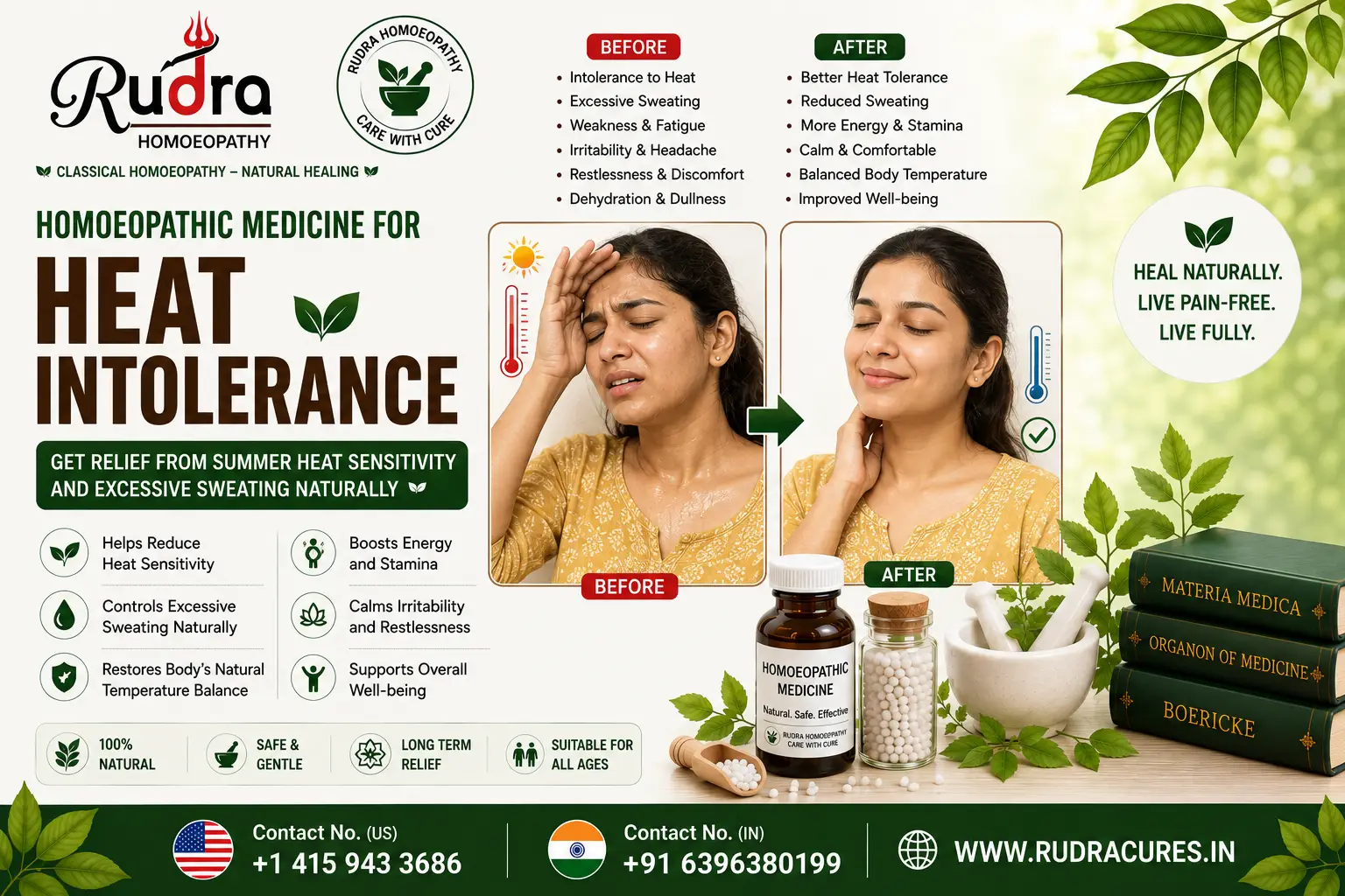 Homeopathic remedies for hyperthyroidism heat sensitivity, sunstroke, hot flashes, and body temperature regulation