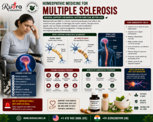 Homeopathic remedies for multiple sclerosis, optic neuritis, gait ataxia, muscle spasticity, Lhermitte sign, and nerve vitality